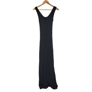Boston Proper Knit Sweater Maxi Dress Charcoal Gray Sleeveless Size Small